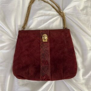 Elegant Burgundy Vintage Shoulder Bag